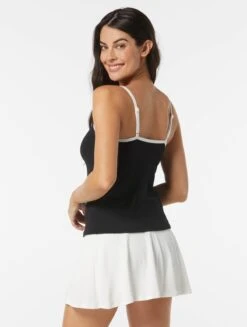 Beach House Swim Lexi Fitted Underwire Textured Tankini Top - Pique Solids -BCBGMAXAZRIA Shop H51739 001 alt03 5d540f11 e656 44ad bbe3 4de1f57dddbc