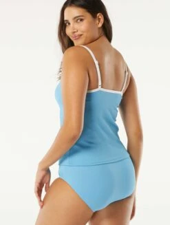 Beach House Swim Lexi Fitted Underwire Textured Tankini Top - Pique Solids -BCBGMAXAZRIA Shop H51739 437 alt01 22f09994 d90c 4d88 914d 8aacff9fdf05