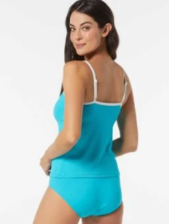 Beach House Swim Lexi Fitted Underwire Textured Tankini Top - Pique Solids -BCBGMAXAZRIA Shop H51739 447 alt01 1d7f10cd 7d27 4ba3 bafd 398d18dac13e