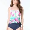 Beach House Bridget Shirred Side Underwire Tankini Top - Heirloom Bloom
