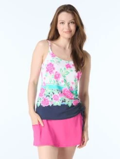 Beach House Bridget Shirred Side Underwire Tankini Top - Heirloom Bloom 6 Beach House Bridget Shirred Side Underwire Tankini Top - Heirloom Bloom -BCBGMAXAZRIA Shop H5E083 970 alt02