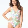 Beach House Tori Textured One Piece Swimsuit - Aquatic Paisley