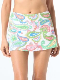 Beach House Emma Pull On Swim Skort - Aquatic Paisley