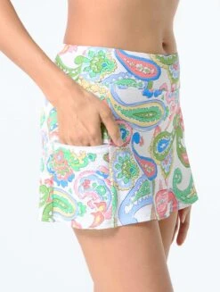 Beach House Emma Pull On Swim Skort - Aquatic Paisley -BCBGMAXAZRIA Shop H5F779 970 alt02