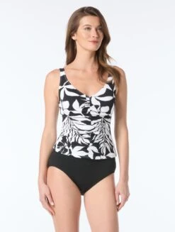 Beach House Jenny Textured Tankini Top - Aloha Spirit