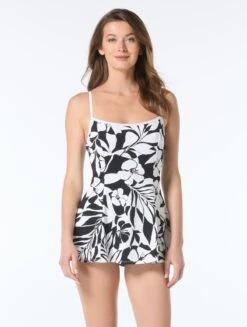 Beach House Liza Textured Princess Seam Underwire Swim Dress - Aloha Spirit