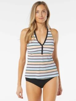 Beach House Swim Claire Textured Tankini Top - Resort Stripe
