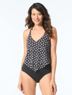 Beach House Nikki Scarf Textured Tankini Top - Ditzy Bloom