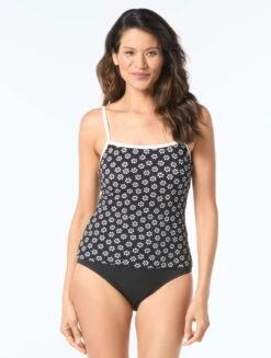 Beach House Lexi Fitted Underwire Textured Tankini Top - Ditzy Bloom