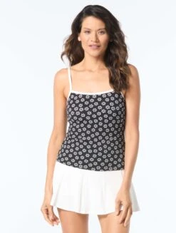 Beach House Lexi Fitted Underwire Textured Tankini Top - Ditzy Bloom -BCBGMAXAZRIA Shop H6F739 001 alt02