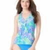 Beach House Nina Ruffled Trim Tankini Top - Estate Mosaic