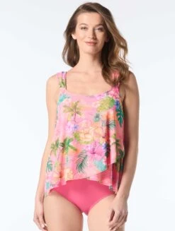 Beach House Amelia Underwire Mesh Tankini Top - Mai Tai Magic