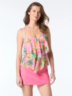 Beach House Portia Mesh Layer Tankini Top - Mai Tai Magic -BCBGMAXAZRIA Shop H7G068 970 alt02