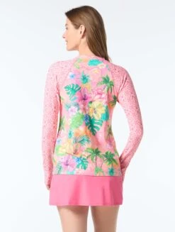 Beach House Mary Relaxed Fit Zip Front Rash Guard - Mai Tai Magic -BCBGMAXAZRIA Shop H7G946 970 alt02