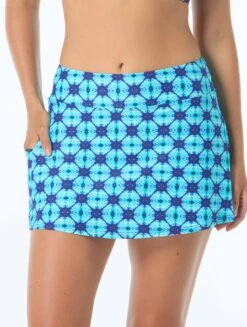 Beach House Sport Emma Pull On Swim Skort - Tropical Grid