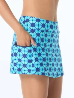 Beach House Sport Emma Pull On Swim Skort - Tropical Grid -BCBGMAXAZRIA Shop H8F371 970 alt02