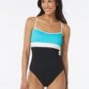 Beach House Sport Flex Ribbed Tankini Top - Colorblock
