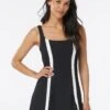 Beach House Sport Rally Ribbed Skort Swim Dress - Colorblock