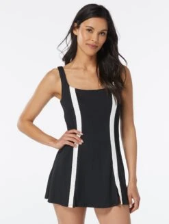 Beach House Sport Rally Ribbed Skort Swim Dress - Colorblock