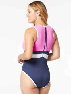 Beach House Sport Aspire Ribbed One Piece Swimsuit - Colorblock -BCBGMAXAZRIA Shop H9B966 511 alt01
