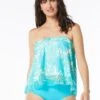 Beach House Swim Kate Mesh Bandeau Tankini Top - Aqua Palm