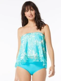 Beach House Swim Kate Mesh Bandeau Tankini Top - Aqua Palm