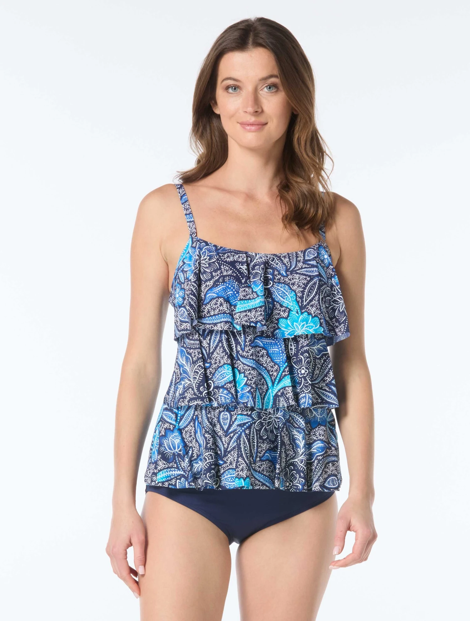 Beach House Jane Ruffle Tiered Tankini Top - Samoan Floral 1 Beach House Jane Ruffle Tiered Tankini Top - Samoan Floral