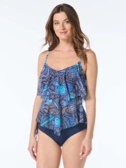 Beach House Portia Mesh Layer Tankini Top - Samoan Floral