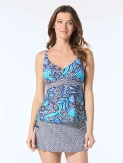 Beach House Adele V-Neck Tankini Top - Samoan Floral -BCBGMAXAZRIA Shop H9G145 511