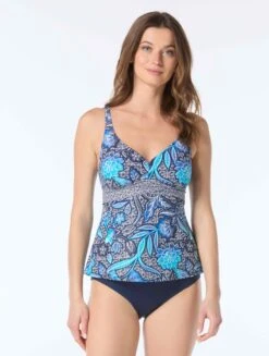 Beach House Adele V-Neck Tankini Top - Samoan Floral -BCBGMAXAZRIA Shop H9G145 511 alt02