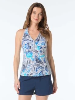 Beach House Erinna Racerback Tankini Top - Samoan Floral -BCBGMAXAZRIA Shop H9G866 100 alt03