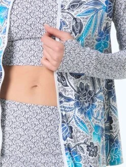 Beach House Mary Relaxed Fit Zip Front Rash Guard - Samoan Floral -BCBGMAXAZRIA Shop H9G946 100 alt03 c8d6454e 91a3 49aa afcb 60d5dddda4e0