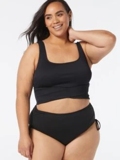 Beach House Sport Plus Size Bala Crop Top - Ribbed Solids