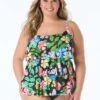 Beach House Plus Jane Ruffle Tiered Tankini Top - Midnight Garden