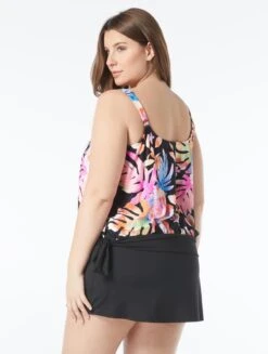 Beach House Plus Size Sarah Blouson Tankini Top - Tropical Oasis -BCBGMAXAZRIA Shop HW2J012 001 alt03