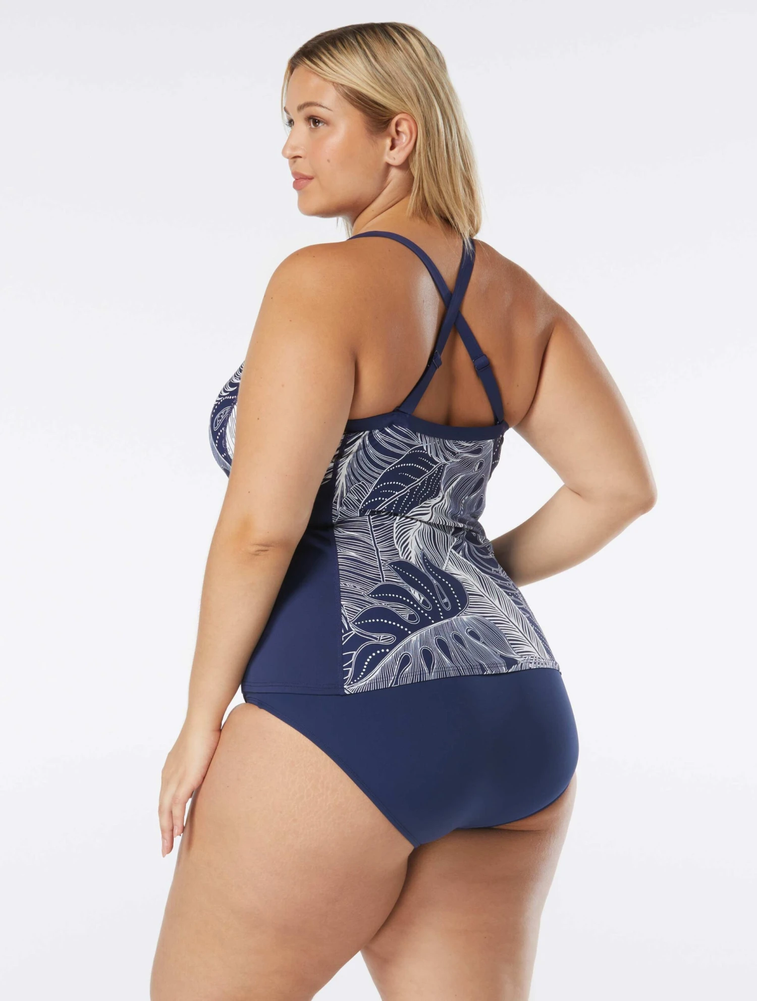 Beach House Sport Plus Size Ambition Fitted Cross Back Tankini Top - Paradise Palm 2 Beach House Sport Plus Size Ambition Fitted Cross Back Tankini Top - Paradise Palm - Image 2