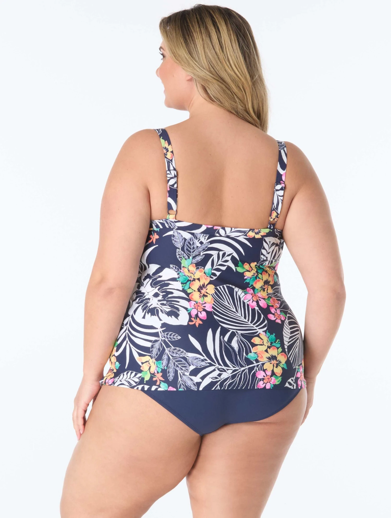 Beach House Plus Jane Ruffle Tiered Tankini Top - Indigo Jungle 2 Beach House Plus Jane Ruffle Tiered Tankini Top - Indigo Jungle - Image 2
