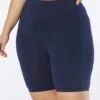 Beach House Sport Plus Size Pace High Waist Biker Short - Beach Solids
