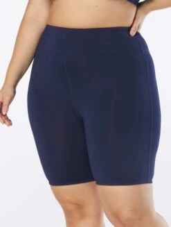 Beach House Sport Plus Size Pace High Waist Biker Short - Beach Solids