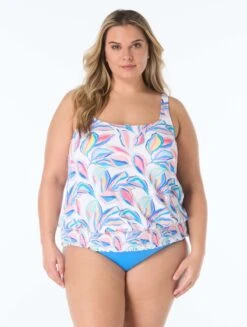 Beach House Plus Size Brandy Textured Tankini Top - Bora Bora