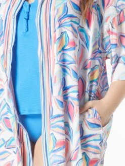 Beach House Plus Plus Size Harper Button Up Cover Up Shirt - Bora Bora -BCBGMAXAZRIA Shop HW4H427 970 alt04