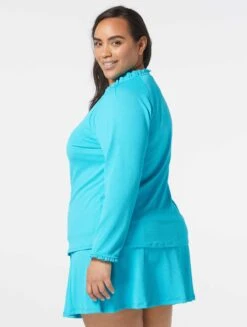 Beach House Swim Plus Size Phoebe Relaxed Fit Ruffled Rash Guard - Pique Solids 13 Beach House Swim Plus Size Phoebe Relaxed Fit Ruffled Rash Guard - Pique Solids -BCBGMAXAZRIA Shop HW51396 447 alt01 14d92db7 88c7 4f3d 99db afd30de38057