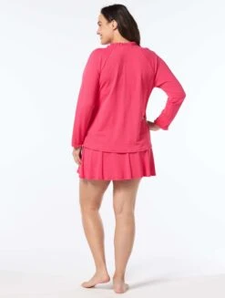 Beach House Swim Plus Size Phoebe Relaxed Fit Ruffled Rash Guard - Pique Solids 15 Beach House Swim Plus Size Phoebe Relaxed Fit Ruffled Rash Guard - Pique Solids -BCBGMAXAZRIA Shop HW51396 684 alt01 605171bd df62 4625 b1ae 68f100192efb