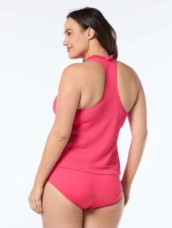 Beach House Plus Swim Nina Ruffle Trim Tankini Top - Pique Solids -BCBGMAXAZRIA Shop HW51401 684 alt01 9e2244f7 87dc 4ee4 8863 be8191b97a76