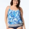 Beach House Plus Swim Sarah Tankini Top - Pacific Palm