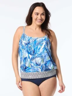 Beach House Plus Swim Sarah Tankini Top - Pacific Palm