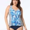 Beach House Plus Swim Erinna Tankini Top - Pacific Palm