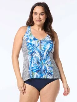 Beach House Plus Swim Erinna Tankini Top - Pacific Palm