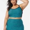 Beach House Sport Plus Size Plateau Racerback Crop Underwire Bikini Top - Delray Botanical