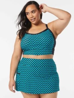 Beach House Sport Plus Size Plateau Racerback Crop Underwire Bikini Top - Delray Botanical